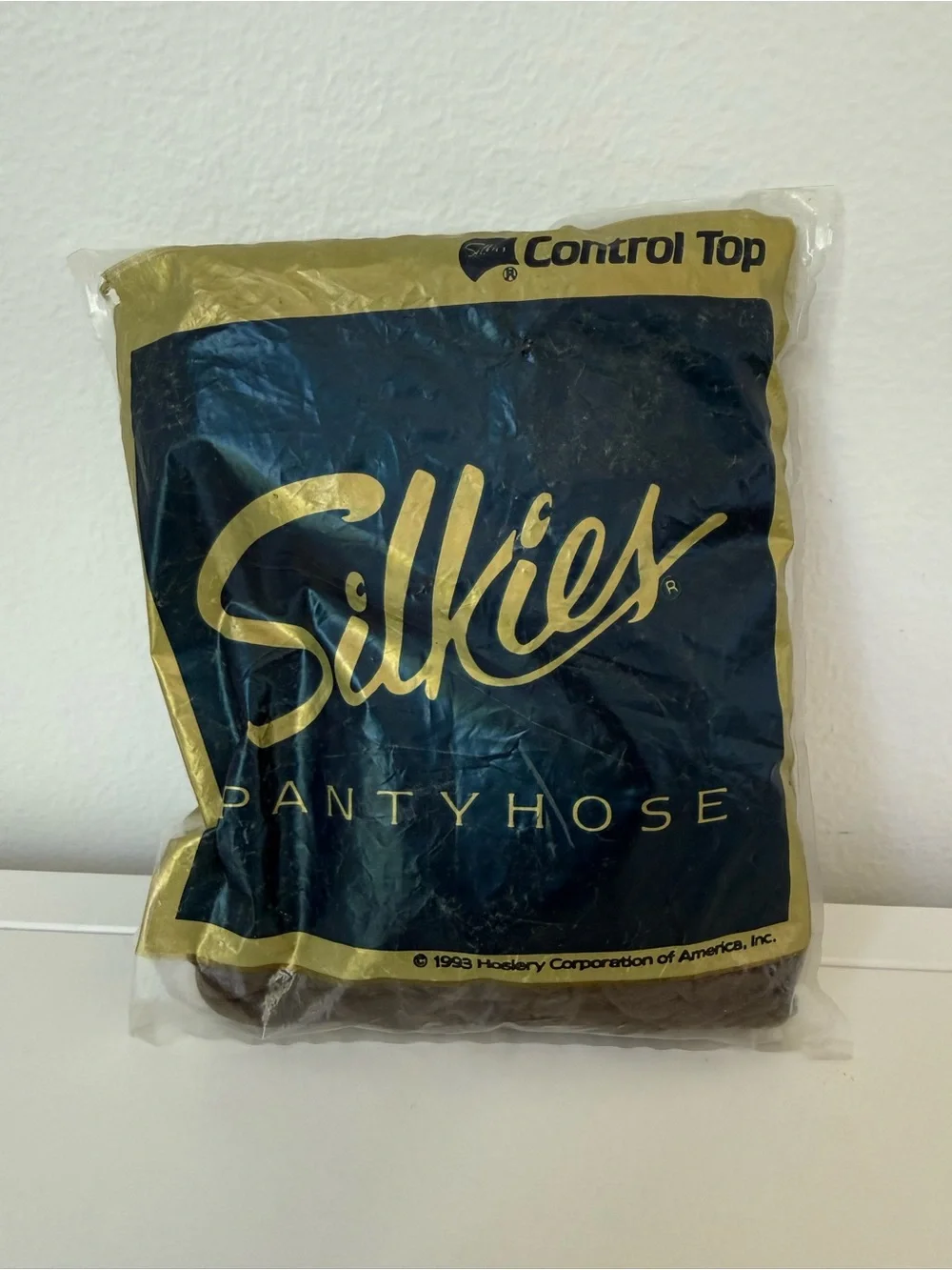 Vtg Silkies Control Top Pantyhose Large Off Black 132 Support Legs USA New NIP